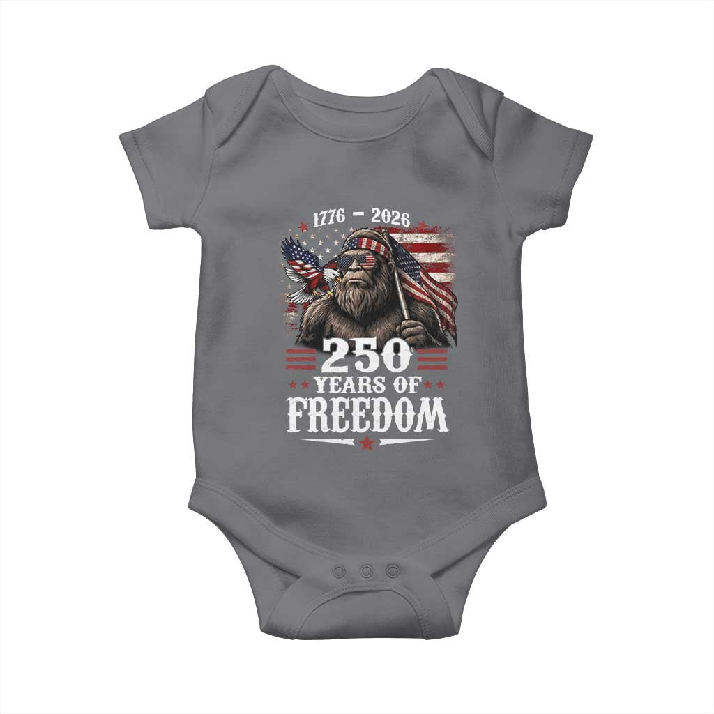 Bigfoot 250 Years Of Freedom Baby Onesie Patriotic Sasquatch Lover TS12 Charcoal Print Your Wear