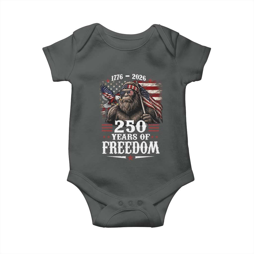 Bigfoot 250 Years Of Freedom Baby Onesie Patriotic Sasquatch Lover TS12 Dark Heather Print Your Wear