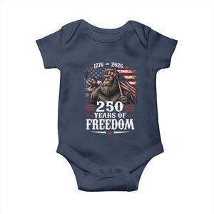 Bigfoot 250 Years Of Freedom Baby Onesie Patriotic Sasquatch Lover TS12 Navy Print Your Wear