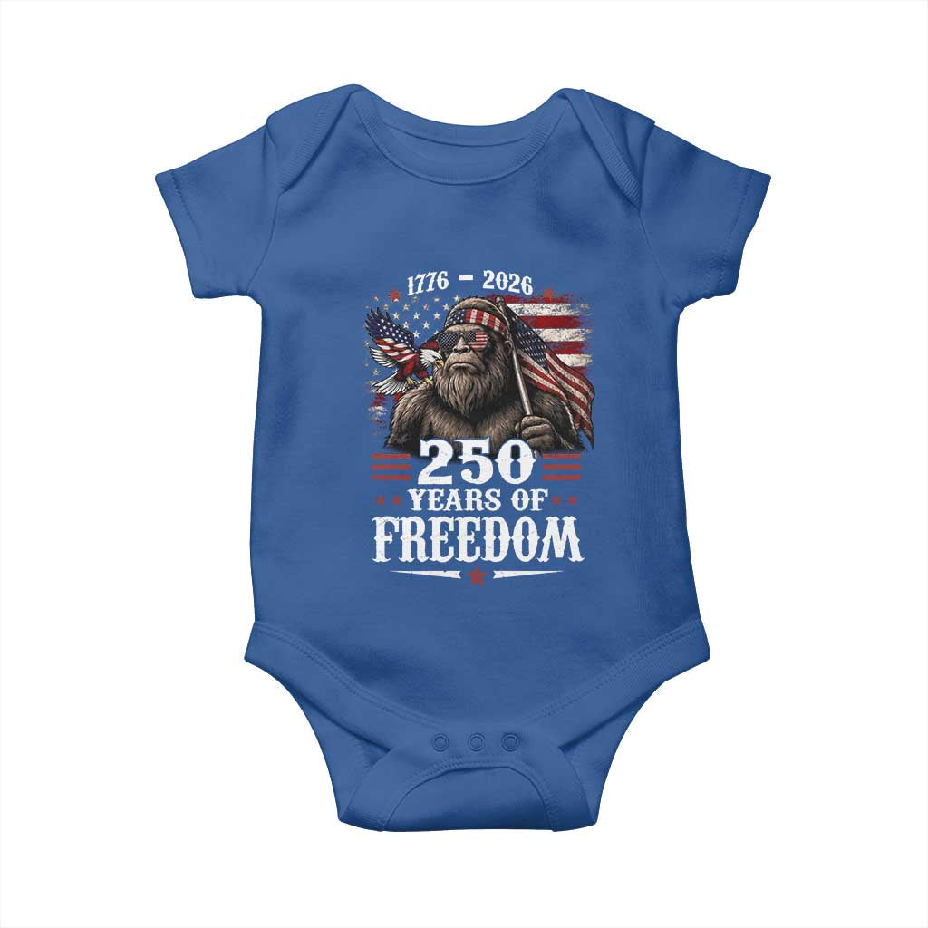 Bigfoot 250 Years Of Freedom Baby Onesie Patriotic Sasquatch Lover TS12 Royal Blue Print Your Wear