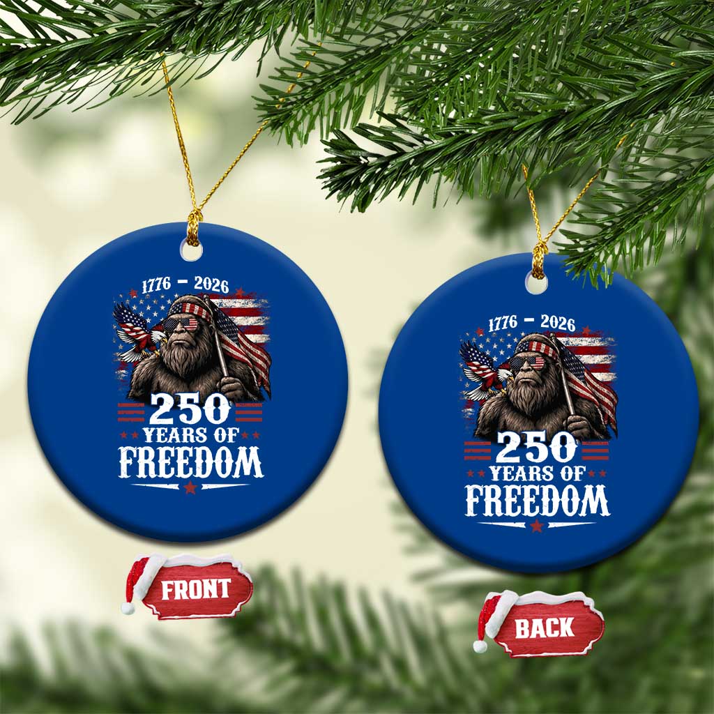 Bigfoot 250 Years Of Freedom Ceramic Ornament Patriotic Sasquatch Lover TS12 1pc Blue Print Your Wear