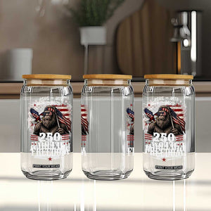 Bigfoot 250 Years Of Freedom Glass Can Patriotic Sasquatch Lover TS12 Print Your Wear