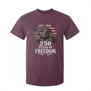 Bigfoot 250 Years Of Freedom T Shirt For Kid Patriotic Sasquatch Lover TS12 Maroon Print Your Wear