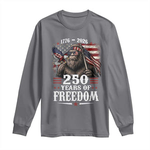 Bigfoot 250 Years Of Freedom Long Sleeve Shirt Patriotic Sasquatch Lover TS12 Charcoal Print Your Wear
