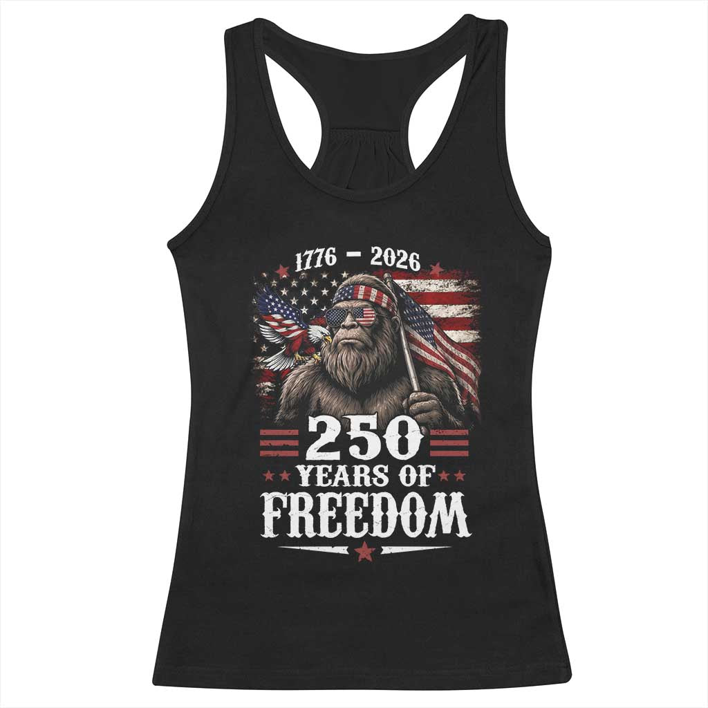 Bigfoot 250 Years Of Freedom Racerback Tank Top Patriotic Sasquatch Lover TS12 Black Print Your Wear