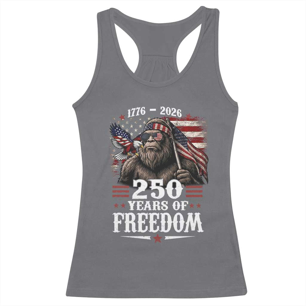 Bigfoot 250 Years Of Freedom Racerback Tank Top Patriotic Sasquatch Lover TS12 Charcoal Print Your Wear