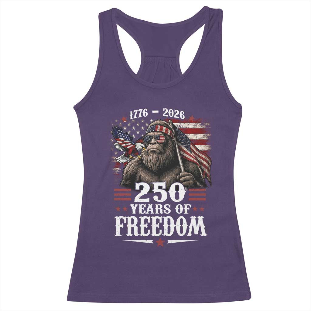 Bigfoot 250 Years Of Freedom Racerback Tank Top Patriotic Sasquatch Lover TS12 Purple Print Your Wear