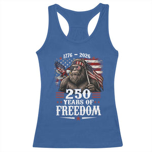 Bigfoot 250 Years Of Freedom Racerback Tank Top Patriotic Sasquatch Lover TS12 Royal Blue Print Your Wear