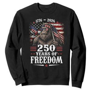 Bigfoot 250 Years Of Freedom Sweatshirt Patriotic Sasquatch Lover
