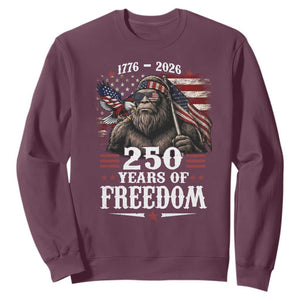 Bigfoot 250 Years Of Freedom Sweatshirt Patriotic Sasquatch Lover