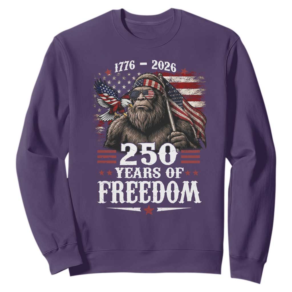 Bigfoot 250 Years Of Freedom Sweatshirt Patriotic Sasquatch Lover