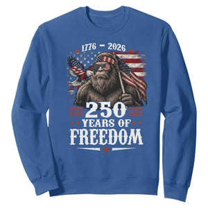 Bigfoot 250 Years Of Freedom Sweatshirt Patriotic Sasquatch Lover