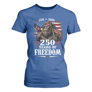 Bigfoot 250 Years Of Freedom T Shirt For Women Patriotic Sasquatch Lover TS12 Royal Blue Print Your Wear