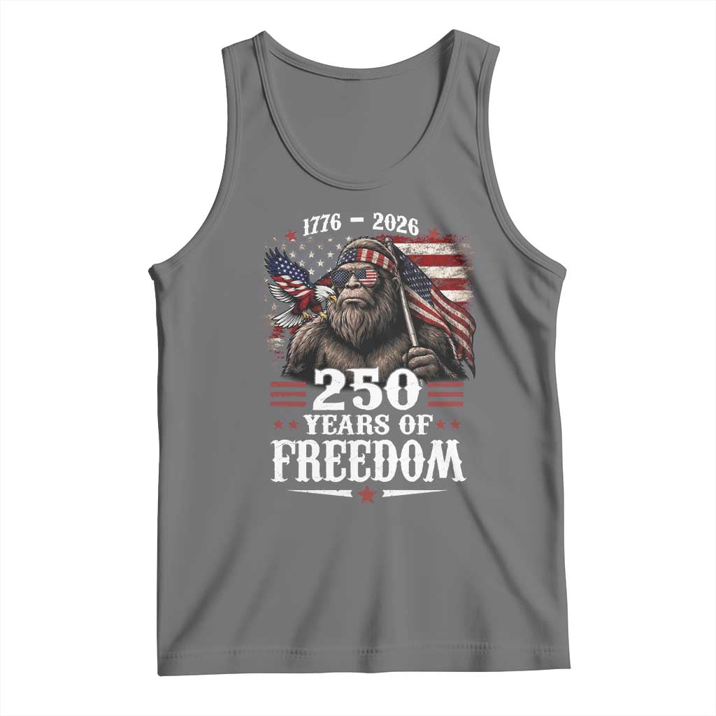 Bigfoot 250 Years Of Freedom Tank Top Patriotic Sasquatch Lover TS12 Black Heather Print Your Wear