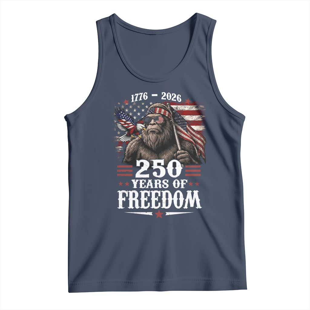 Bigfoot 250 Years Of Freedom Tank Top Patriotic Sasquatch Lover TS12 Navy Print Your Wear