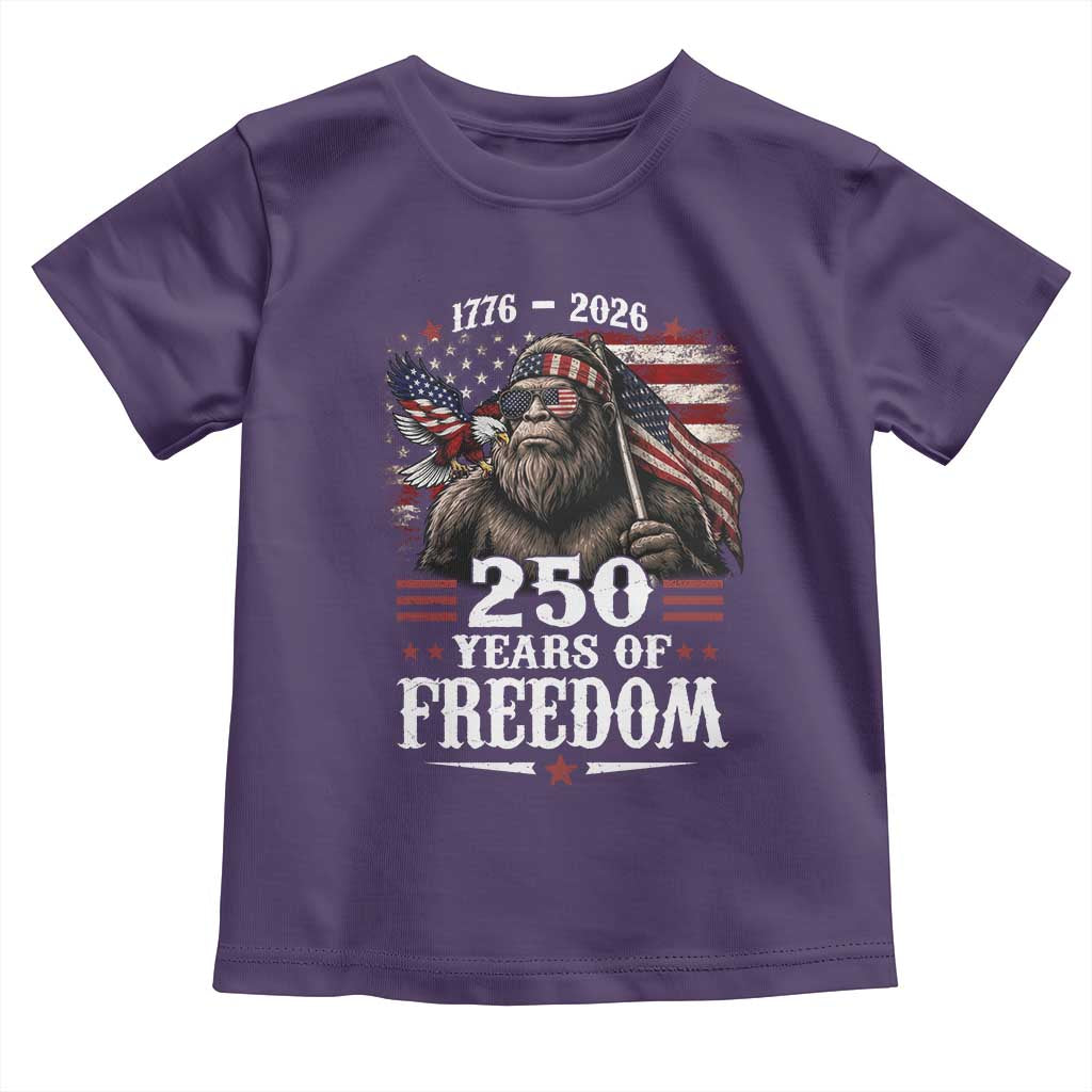 Bigfoot 250 Years Of Freedom Toddler T Shirt Patriotic Sasquatch Lover TS12 Purple Print Your Wear