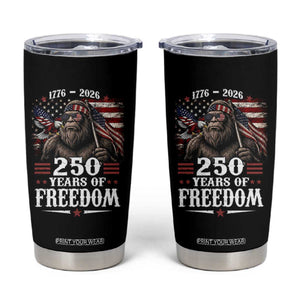 Bigfoot 250 Years Of Freedom Tumbler Cup Patriotic Sasquatch Lover TS12 Black Print Your Wear