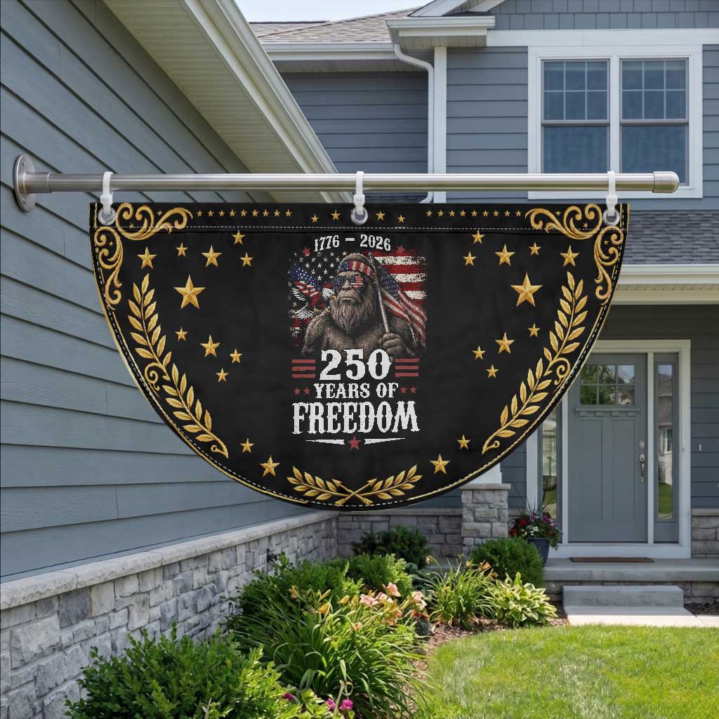 Bigfoot 250 Years Of Freedom Patriotic Fan Flag Sasquatch Lover