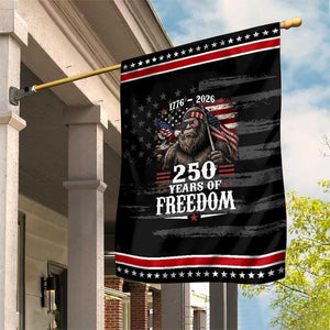 Bigfoot 250 Years Of Freedom Patriotic Garden Flag Sasquatch Lover TS12 Distressed Black Red Print Your Wear