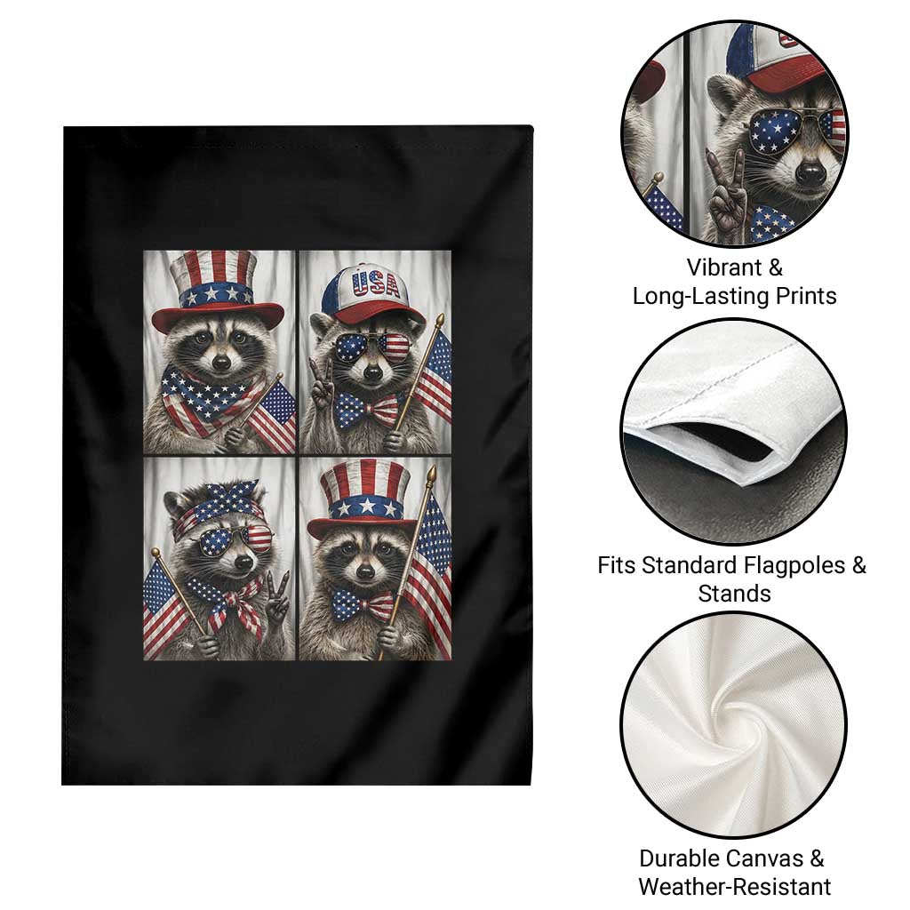 Funny Patriotic Raccoon Selfie Garden Flag USA Flag Red White And Blue Graphic TS12 Print Your Wear