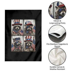 Funny Patriotic Raccoon Selfie Garden Flag USA Flag Red White And Blue Graphic TS12 Print Your Wear