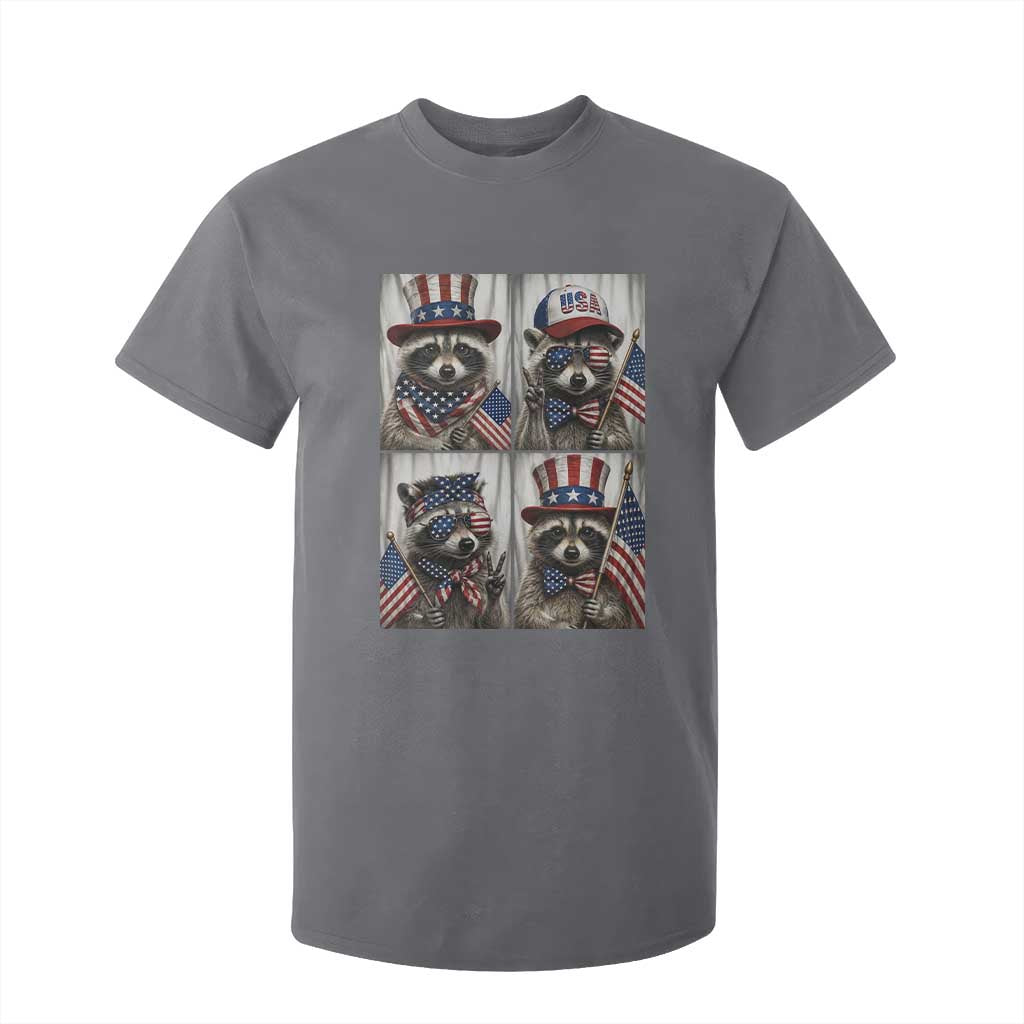 Funny Patriotic Raccoon Selfie T Shirt For Kid USA Flag Red White And Blue Graphic