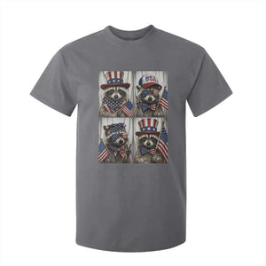 Funny Patriotic Raccoon Selfie T Shirt For Kid USA Flag Red White And Blue Graphic