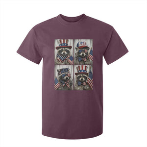 Funny Patriotic Raccoon Selfie T Shirt For Kid USA Flag Red White And Blue Graphic