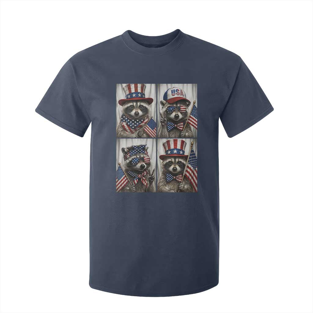 Funny Patriotic Raccoon Selfie T Shirt For Kid USA Flag Red White And Blue Graphic