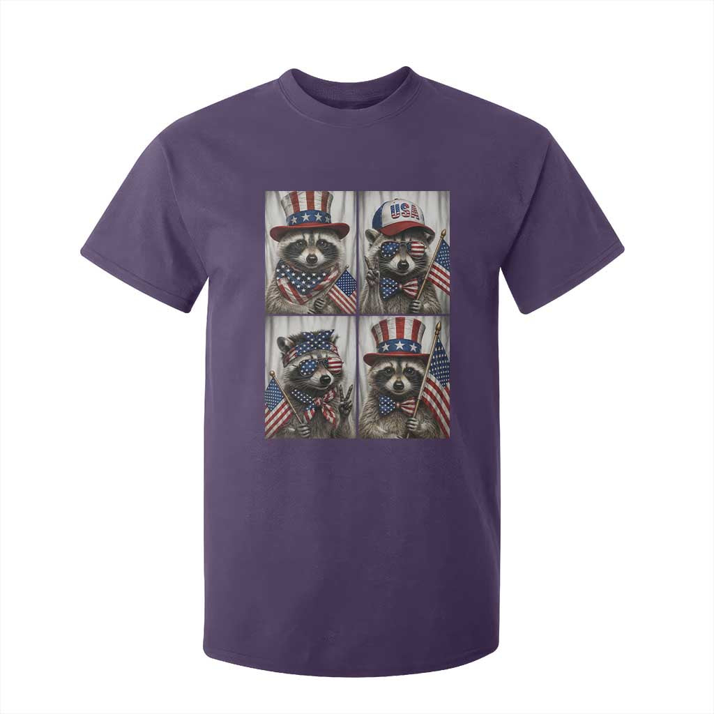 Funny Patriotic Raccoon Selfie T Shirt For Kid USA Flag Red White And Blue Graphic