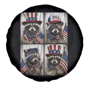 Funny Patriotic Raccoon Selfie Spare Tire Cover USA Flag Red White And Blue Graphic TS12 Print Your Wear