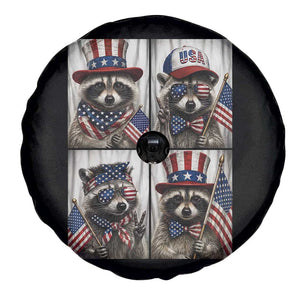 Funny Patriotic Raccoon Selfie Spare Tire Cover USA Flag Red White And Blue Graphic TS12 Print Your Wear