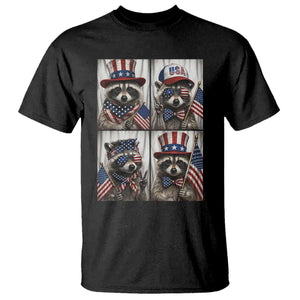 Funny Patriotic Raccoon Selfie T Shirt USA Flag Red White And Blue Graphic TS12 Black Print Your Wear