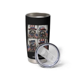 Funny Patriotic Raccoon Selfie Tumbler Cup USA Flag Red White And Blue Graphic