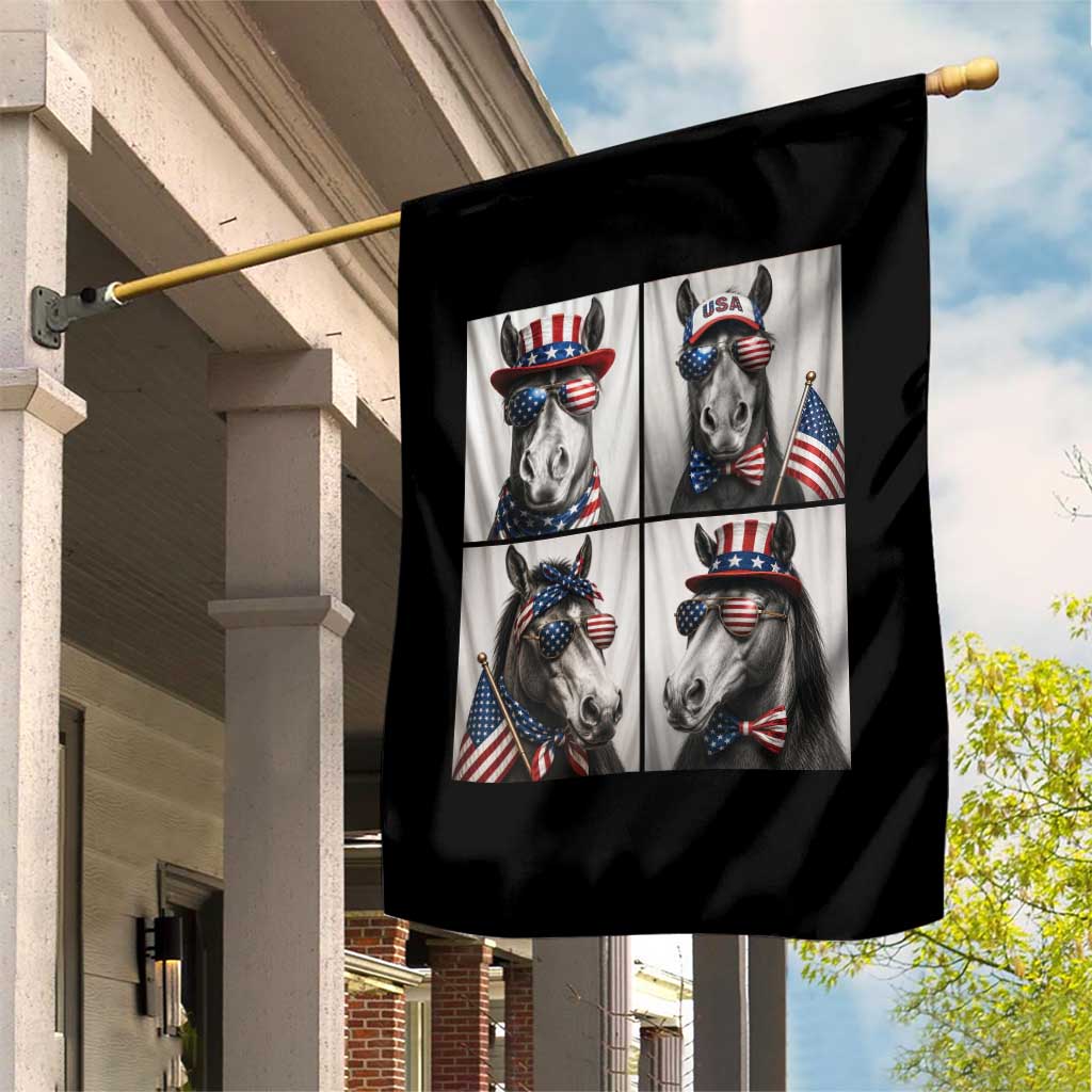 Patriotic Horse Selfie Squad Garden Flag USA Flag Red White And Blue Graphic TS12 Print Your Wear