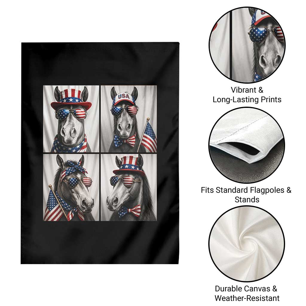 Patriotic Horse Selfie Squad Garden Flag USA Flag Red White And Blue Graphic TS12 Print Your Wear