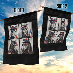 Patriotic Horse Selfie Squad Garden Flag USA Flag Red White And Blue Graphic TS12 Print Your Wear