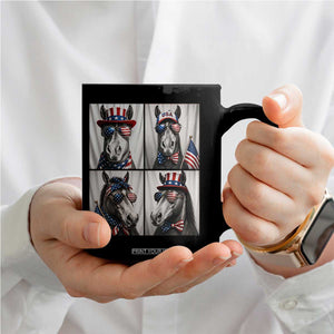 Patriotic Horse Selfie Squad Coffee Mug USA Flag Red White And Blue Graphic TS12 Print Your Wear