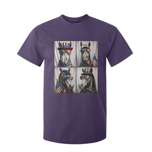 Patriotic Horse Selfie Squad T Shirt For Kid USA Flag Red White And Blue Graphic TS12 Purple Print Your Wear