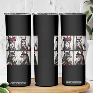 Patriotic Horse Selfie Squad Skinny Tumbler USA Flag Red White And Blue Graphic TS12 Print Your Wear