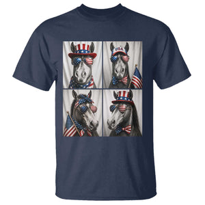Patriotic Horse Selfie Squad T Shirt USA Flag Red White And Blue Graphic TS12 Navy Print Your Wear
