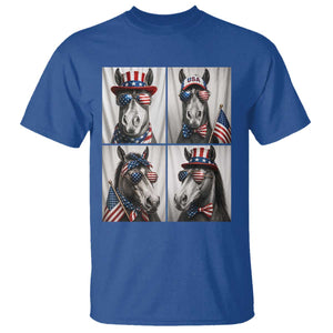 Patriotic Horse Selfie Squad T Shirt USA Flag Red White And Blue Graphic TS12 Royal Blue Print Your Wear