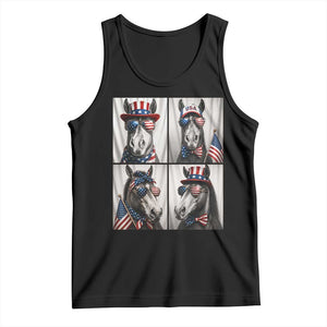 Patriotic Horse Selfie Squad Tank Top USA Flag Red White And Blue Graphic TS12 Black Print Your Wear