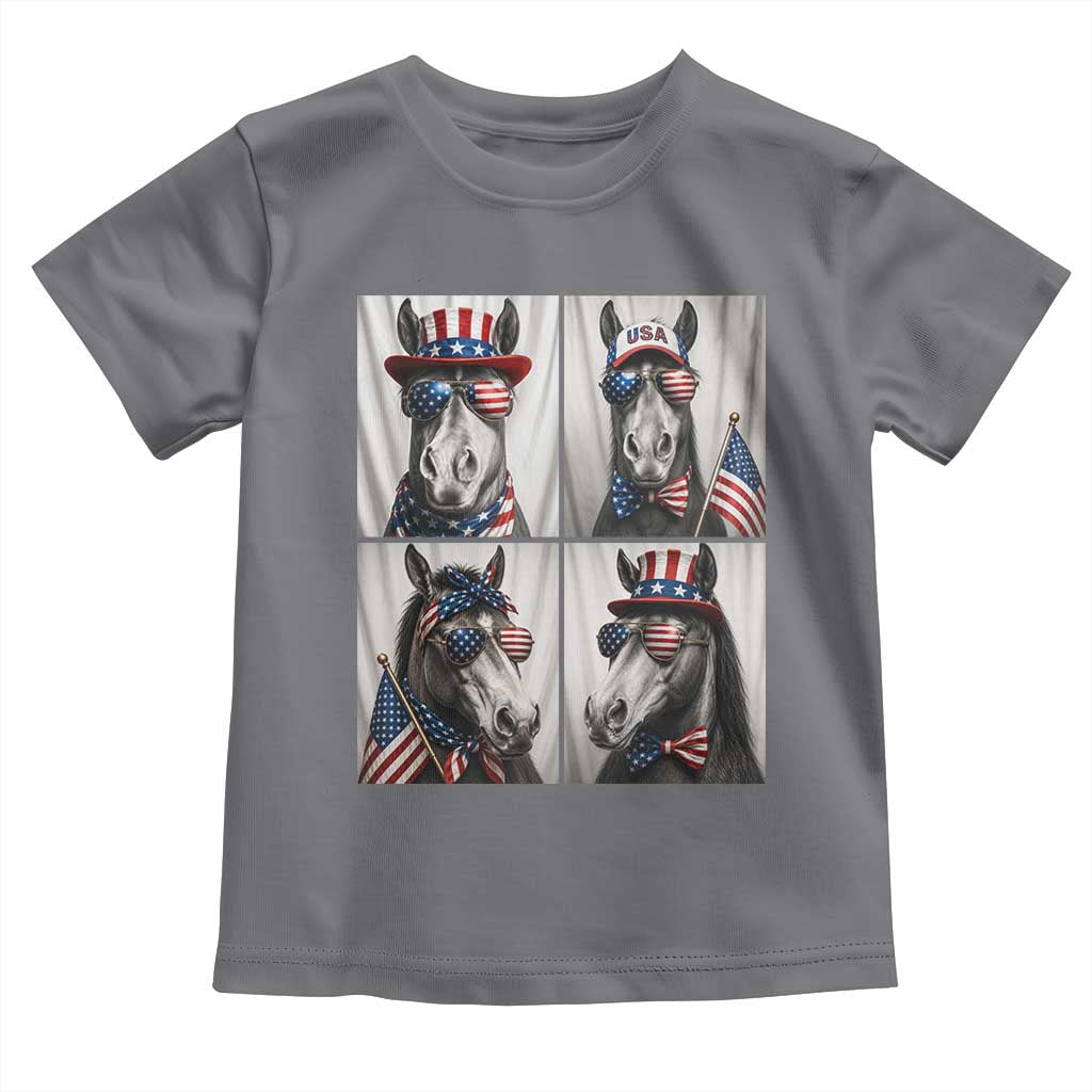 Patriotic Horse Selfie Squad Toddler T Shirt USA Flag Red White And Blue Graphic