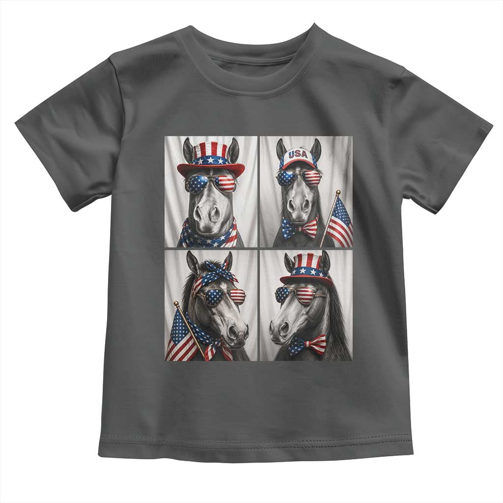 Patriotic Horse Selfie Squad Toddler T Shirt USA Flag Red White And Blue Graphic