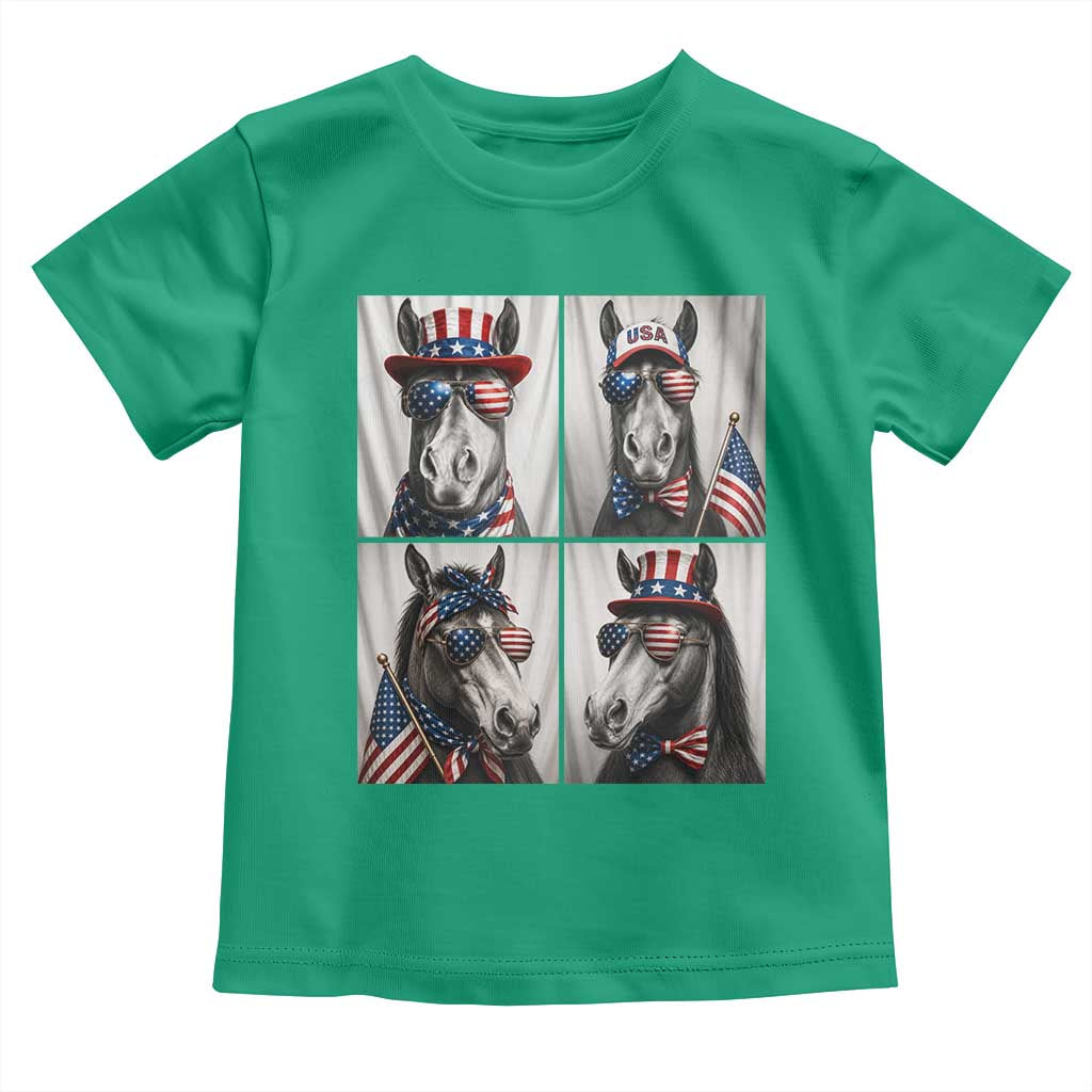 Patriotic Horse Selfie Squad Toddler T Shirt USA Flag Red White And Blue Graphic