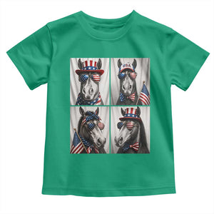 Patriotic Horse Selfie Squad Toddler T Shirt USA Flag Red White And Blue Graphic