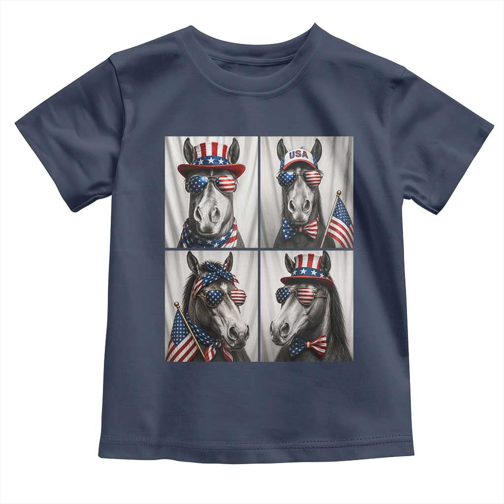 Patriotic Horse Selfie Squad Toddler T Shirt USA Flag Red White And Blue Graphic