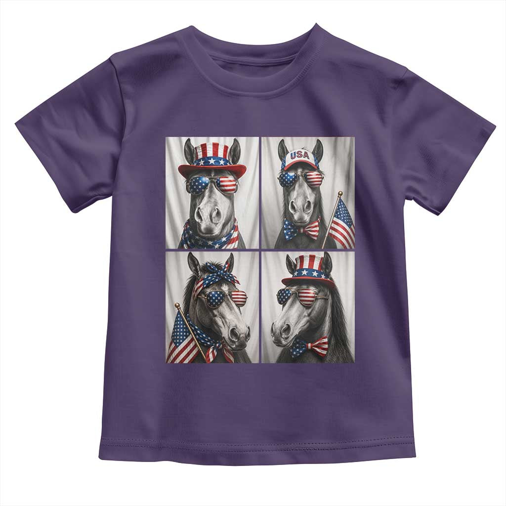 Patriotic Horse Selfie Squad Toddler T Shirt USA Flag Red White And Blue Graphic