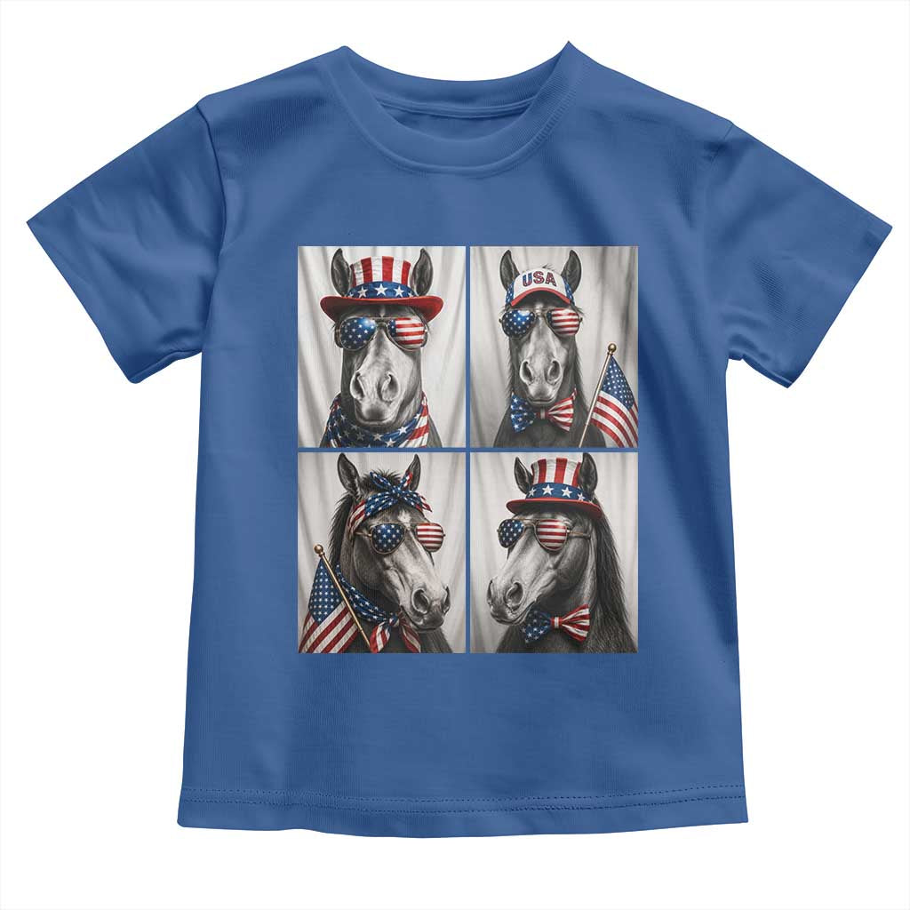 Patriotic Horse Selfie Squad Toddler T Shirt USA Flag Red White And Blue Graphic